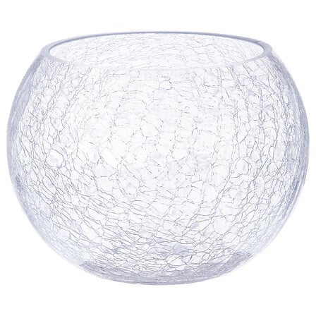 VASE BOULE EN VERRE CRAQUELÉ - H15CM