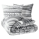 PARURE DE LIT IMPRIMÉE ETHNIK - NOIR ET BLANC - 240X220CM