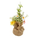 BUNCH DE FLEURS TAMA AVEC POT EN JUTE - H29CM