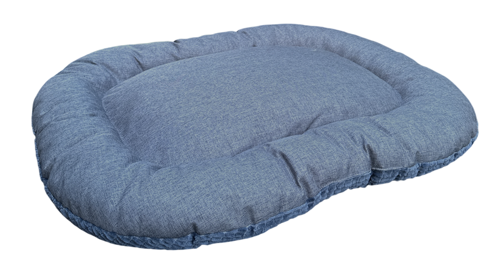 COUSSIN SOFT TOUCH 2 EN 1 BI-MATIÈRE BLEU 60X40X6CM