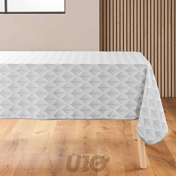 NAPPE RECTANGLE 150x240CM POLYESTER IMPRIMÉ KALINI GRIS