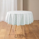 NAPPE RONDE DIAMÈTRE 180CM COTON ET POLYESTER TISSE AXEL SAUGE