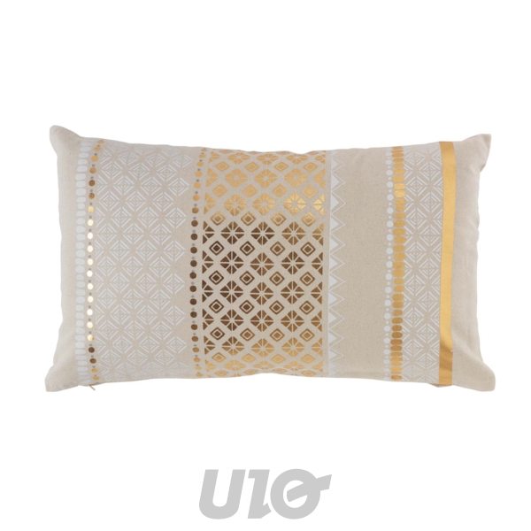 COUSSIN DÉHOUSSABLE 30x50CM COTON IMPRIMÉ OR GAYA DES. PLACE
