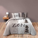 PARURE DE LIT 3 PIÈCES 240x220CM IMPRIMÉ 42 FILS ALLOVER GALETS ZEN
