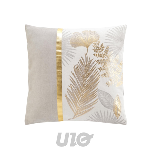 COUSSIN DÉHOUSSABLE 45x45CM COTON ET POLYESTER IMPRIMÉ MÉTALLISÉ MÉLISSE DES PLACE