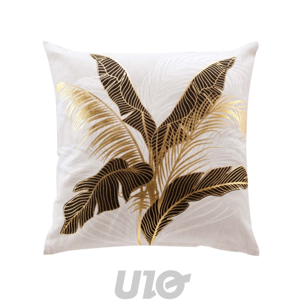 COUSSIN DÉHOUSSABLE 45x45CM COTON IMPRIMÉ OR AILEEN DES. PLACE