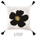 COUSSIN DÉHOUSSABLE AVEC POMPONS 45x45CM COTON IMPRIMÉ OR ISSEY DES. PLACE