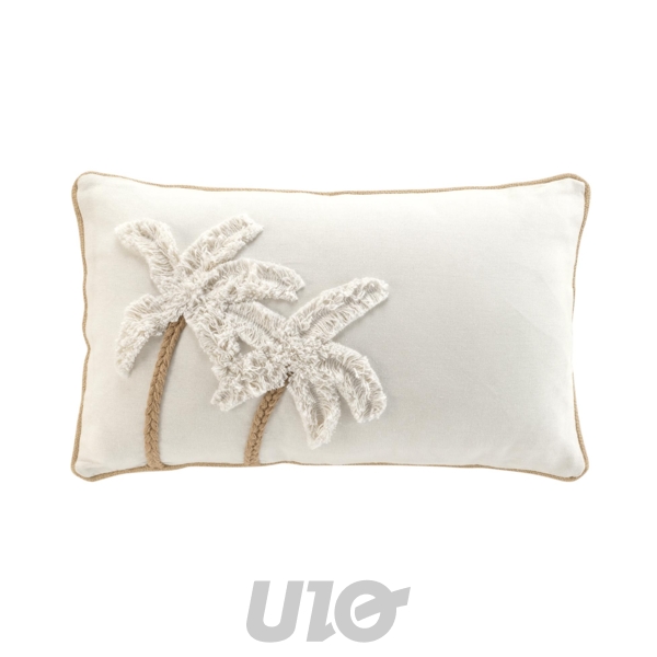 COUSSIN DÉHOUSSABLE PASSEPOIL 30x50CM COTON TRESSÉ ET TUFTÉ SAHARA