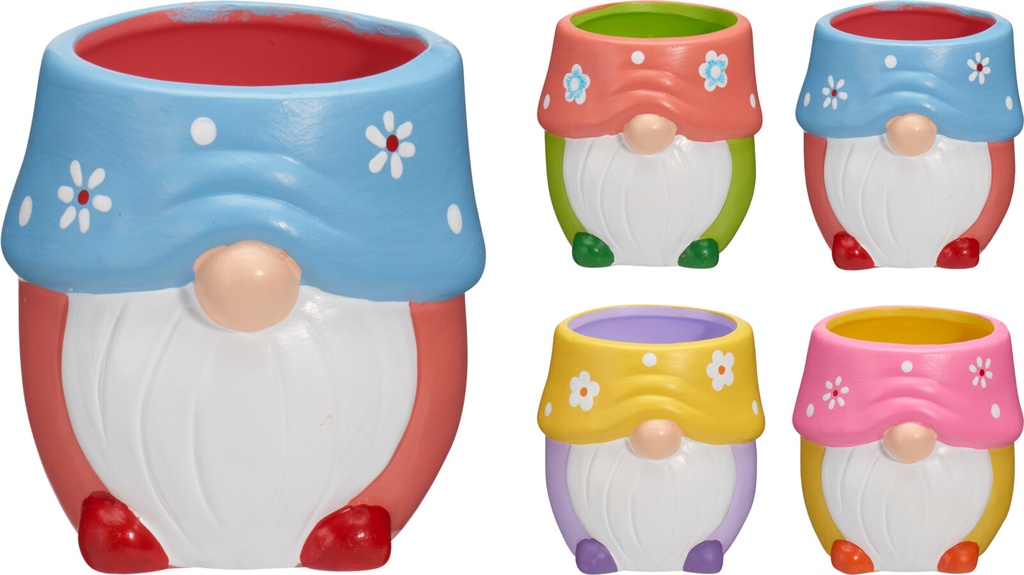 POT DE FLEURS EN FORME DE NAIN EN TERRE CUITE - 4 MODÈLES DISPONIBLES