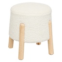 Atmosphera Tabouret d'appoint Inuit Bouclette Blanc