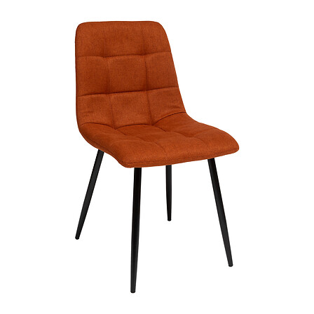 Atmosphera Chaise Sirac Tissu Matelassé Ambre Pieds Métal Noir