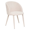 Chaise Atmosphera Céleste bouclette beige pieds métal