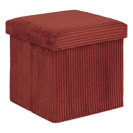 Pouf Coffre Pliant Velours Côtelé Arum Ambre Atmosphera