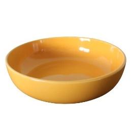 ASSIETTE CREUSE MOUTARDE BRILLANT DIA.20