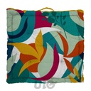 COUSSIN DE SOL 50 x 50 x 10 CM COTON IMPRIMÉ CARAIBES
