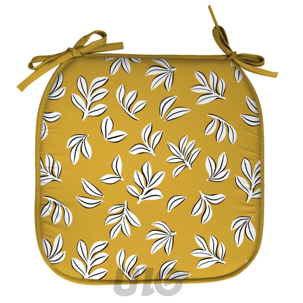 4 GALETTES DE 38 x 38 x 1.8 CM MICROFIBRE IMPRIMÉE MINDY JAUNE