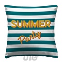 COUSSIN DÉHOUSSABLE 50x50 CM POLYESTER IMPRIMÉ DÉPERLANT SUMMER PARTY ÉMERAUDE