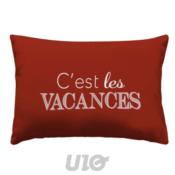 COUSSIN DÉHOUSSABLE 40 x 60 CM POLYESTER IMPRIMÉ DÉPERLANT VACANCES