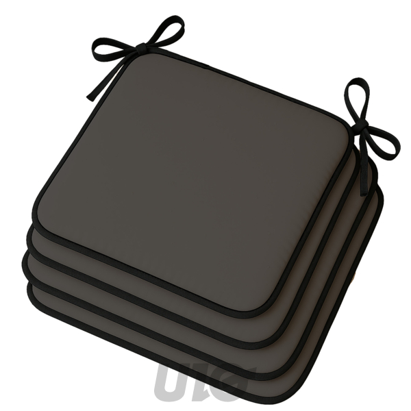 4 GALETTES 38 x 38 x 3 CM POLYESTER UNI WATERPROOF SIESTA GRIS