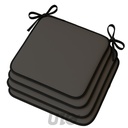 4 GALETTES 38 x 38 x 3 CM POLYESTER UNI WATERPROOF SIESTA GRIS