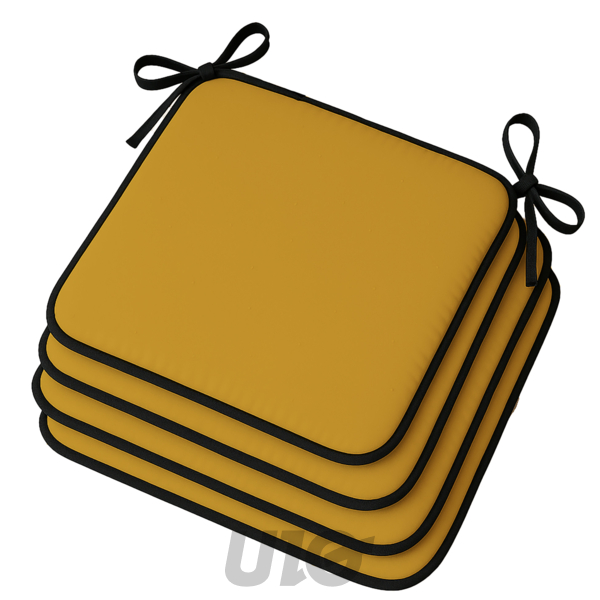 4 GALETTES 38 x 38 x 3 CM POLYESTER UNI WATERPROOF SIESTA JAUNE