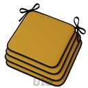 4 GALETTES 38 x 38 x 3 CM POLYESTER UNI WATERPROOF SIESTA JAUNE