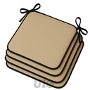 4 GALETTES 38 x 38 x 3 CM POLYESTER UNI WATERPROOF SIESTA NATUREL
