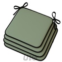 4 GALETTES 38 x 38 x 3 CM POLYESTER UNI WATERPROOF SIESTA SAUGE