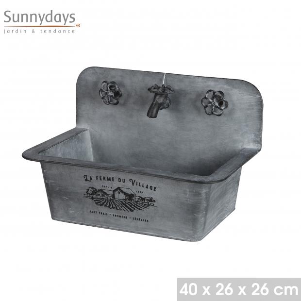 GARDEN & METAL - LA FERME DU VILLAGE - JARDINIÈRE DESIGN LAVE MAIN RÉTRO