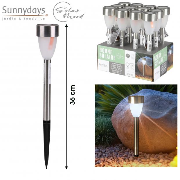 SOLAR MOOD LAMPE SOLAIRE EN INOX H36CM