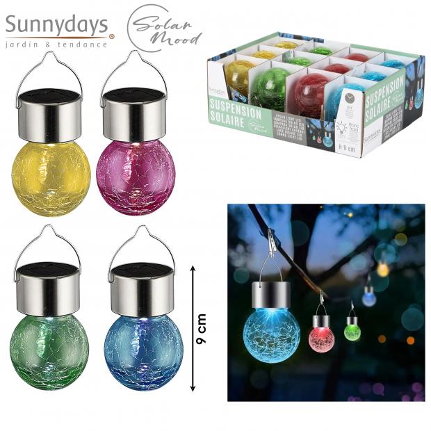 SOLAR MOOD AMPOULE SOLAIRE EN VERRE CRAQUELÉ - 4 MODÈLES DISPONIBLES -  H9CM