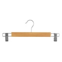 Lot de 3 cintres à pinces bois et métal