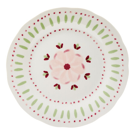 ASSIETTE À DESSERT MOTIF FLEUR D19CM
