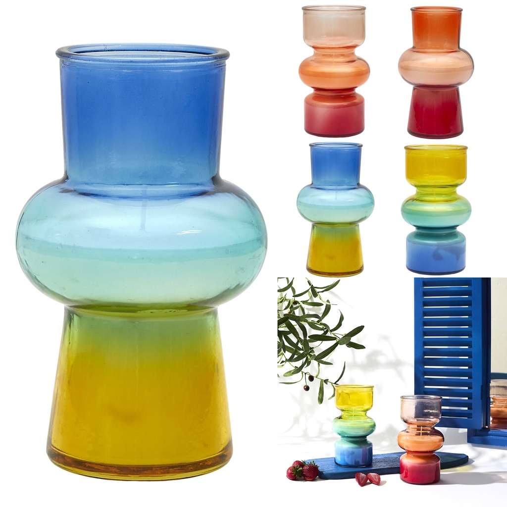 BOUGIE PARFUMÉE VASE COLORÉ BULLE H18CM