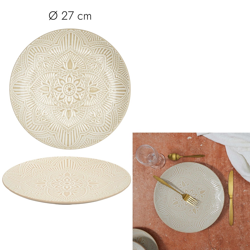 ASSIETTE SAHARA BEIGE D27CM