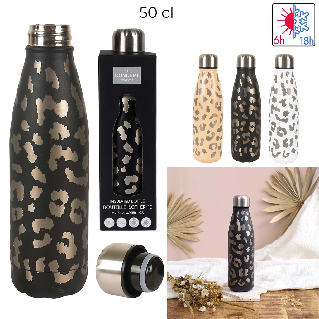 BOUTEILLE DE TRANSPORT ISOTHERME LEOPARD 50CL