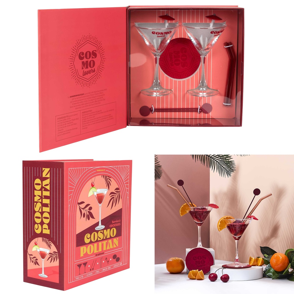 COFFRET COCKTAIL DE 10 PIÈCES COSMOPOLITAIN