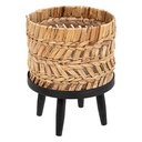 CACHEPOT SUR PIED EN JACINTHE NATURELLE - D25H31CM