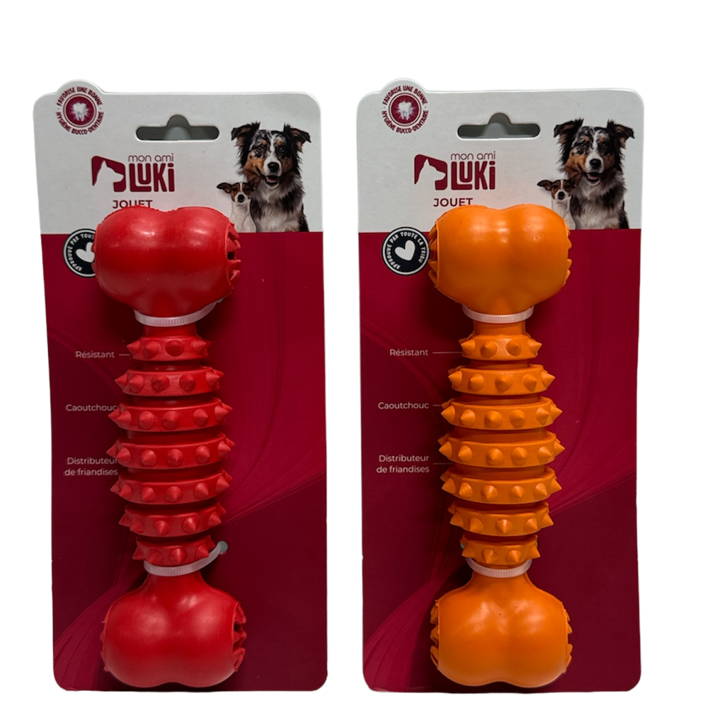 Mon Ami LUKI Jouet Chien Os Caoutchouc 17.5cm Résistant Dentaire Friandises