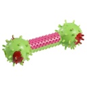 Jouet Chien Caoutchouc Dur Indestructible Haltère Picots Vert Rose