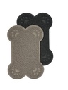 Tapis Gamelle Chien Chat Os Taupe/Anthracite 40x27cm Antidérapant