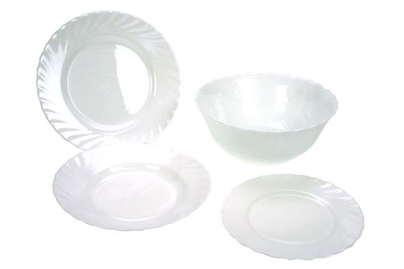Luminarc Trianon Service de Table 19 Pcs Blanc Opale Assiettes Saladier