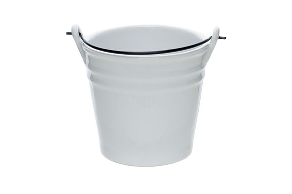 Mini Seau Métal Blanc 40cl Ø10.3x9.7cm Déco Multiusage