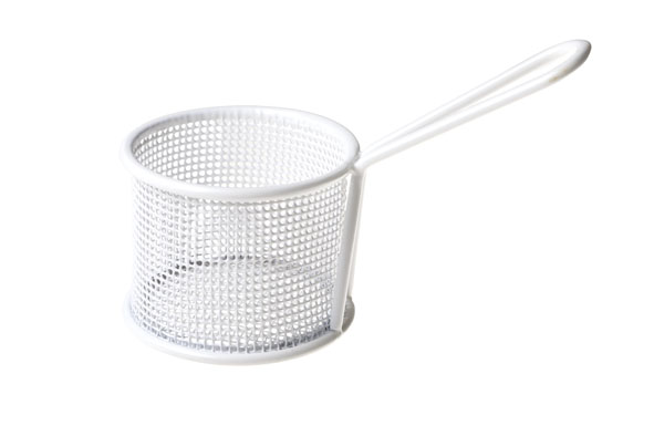 Yodeco Mini Panier Frites Rond Présentation Blanc Ø9.5xH7.2cm