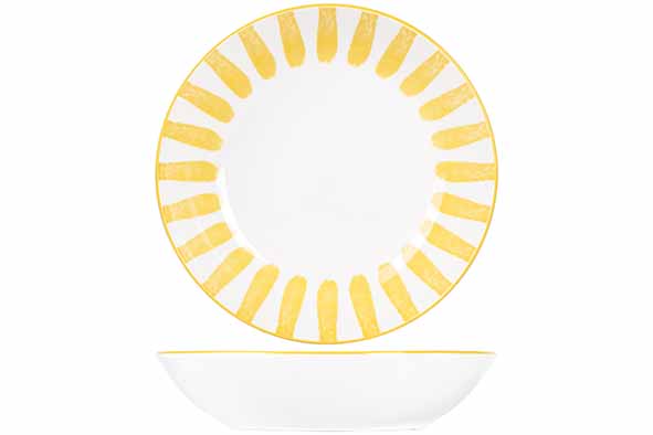CABANA Assiette Creuse Ø20cm Jaune Rayures