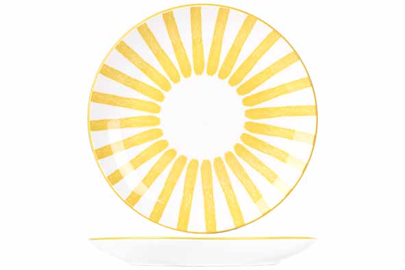 Assiette Dessert CABANA En Céramique Rayures Jaunes Ø20.5cm