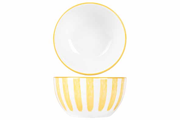 Bol Cabana Porcelaine Jaune Rayé Ø11,5cm