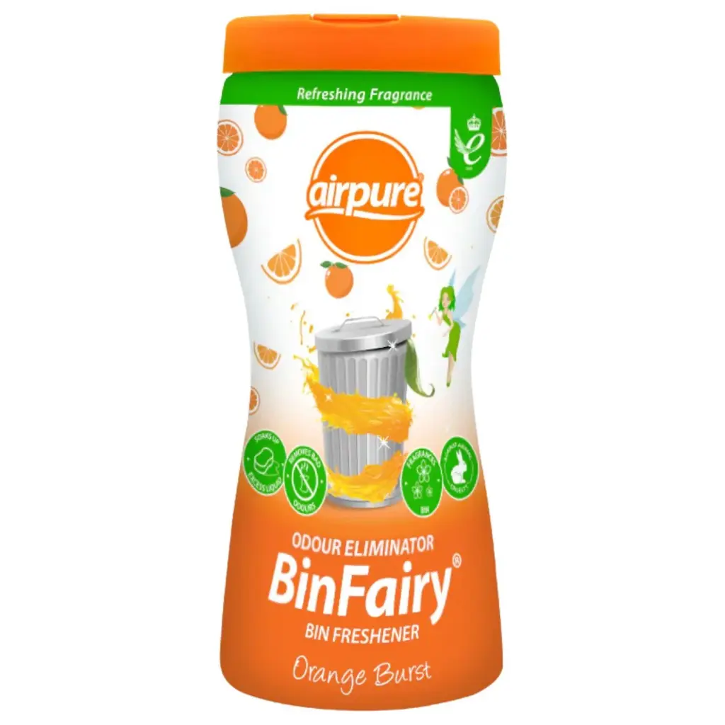 Airpure Bin Fairy Désodorisant Poubelle Orange Burst 500g Anti-Odeurs
