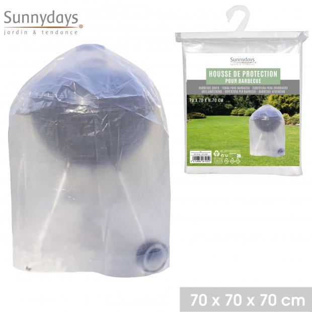 Sunnydays Housse Protection Barbecue PE 90g/m² 70x70x70cm Transparente