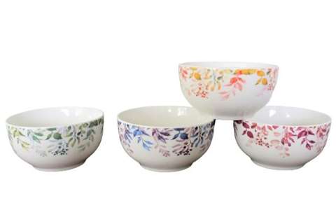 BOL "FLOWERS" MAT DIA.12.7CM H.6.7CM - 4 COLORIS ASSORTIS